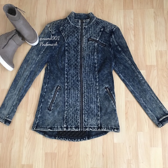 liverpool high low denim jacket